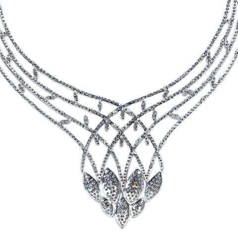 【中古】K18WG DIAMOND NECKLACE ダイヤモンドネックレス D12.59ct 91.3g