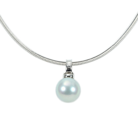 【中古】 K18WG PHOENIX PEARL PENDANT NECKLACE 白蝶フェニックスパールペンダントネックレス  P15.5mm D0.06ct 24.4g