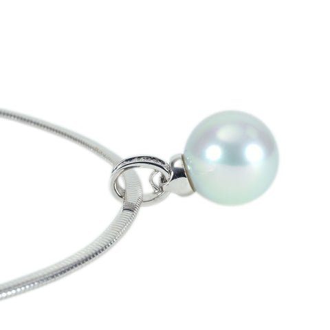 【中古】 K18WG PHOENIX PEARL PENDANT NECKLACE 白蝶フェニックスパールペンダントネックレス  P15.5mm D0.06ct 24.4g