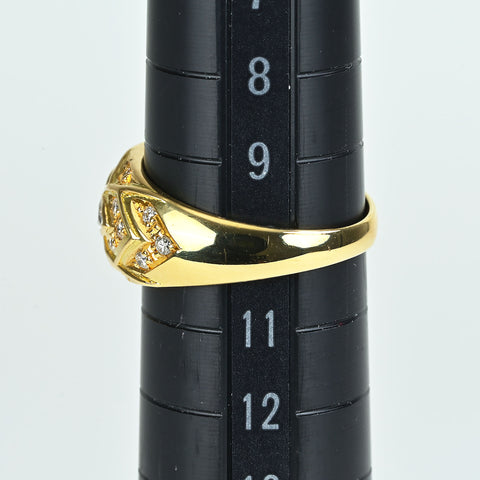 【中古】K18YG RUBY ルビーリング R0.43ct D0.40ct 4.5g #10