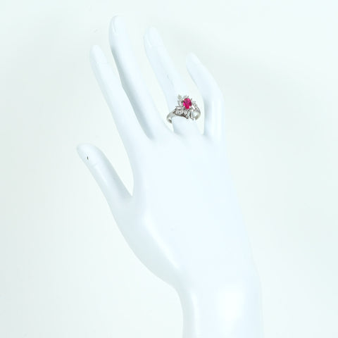 【中古】PT900 RUBY RING ルビーリング R0.81ct DIA 7.3g #11.5