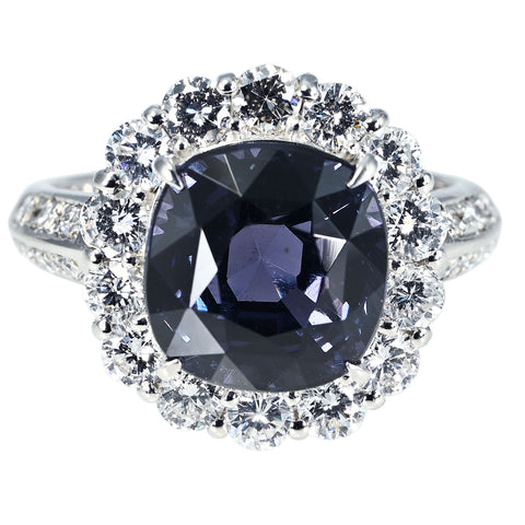 【中古】PT900 COLOR CHANGE SPINEL RING カラーチェンジスピネルリング SP6.22ct D1.35ct GRS鑑別書 9.2g #12