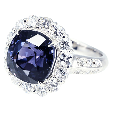 【中古】PT900 COLOR CHANGE SPINEL RING カラーチェンジスピネルリング SP6.22ct D1.35ct GRS鑑別書 9.2g #12