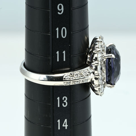 【中古】PT900 COLOR CHANGE SPINEL RING カラーチェンジスピネルリング SP6.22ct D1.35ct GRS鑑別書 9.2g #12