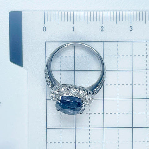 【中古】PT900 COLOR CHANGE SPINEL RING カラーチェンジスピネルリング SP6.22ct D1.35ct GRS鑑別書 9.2g #12