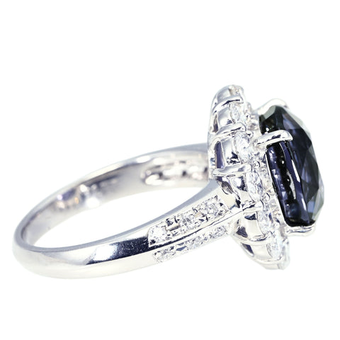 【中古】PT900 COLOR CHANGE SPINEL RING カラーチェンジスピネルリング SP6.22ct D1.35ct GRS鑑別書 9.2g #12
