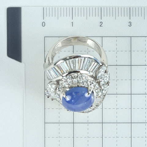 [Used] PT900 Star SAPPHIRE RING Star Sapphire Ring SS10.145ct D3.84ct 24.1g #12 