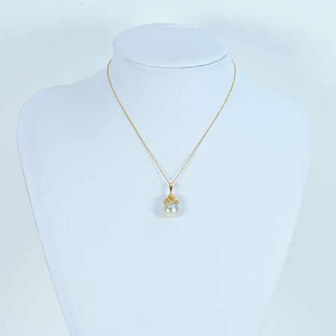 【中古】 K18YG SOUTH SEA PEARL南洋 バロックパールペンダントネックレス 11.8mm 5.0g