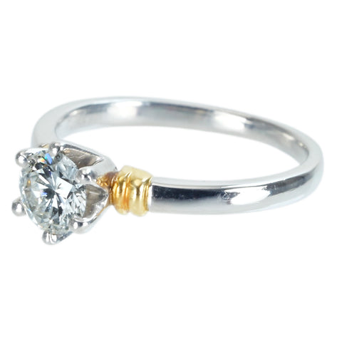 【中古】PT900/K18YG DIAMONDダイヤモンドリング 0.426ct 3.1g #7