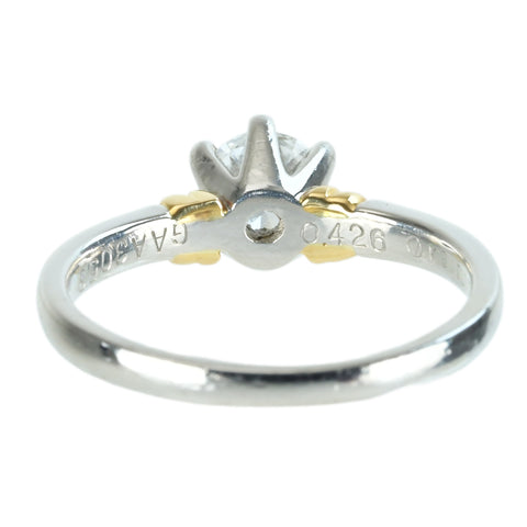 【中古】PT900/K18YG DIAMONDダイヤモンドリング 0.426ct 3.1g #7