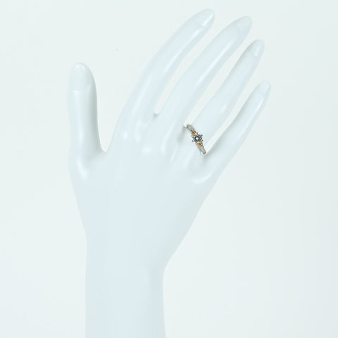 【中古】PT900/K18YG DIAMONDダイヤモンドリング 0.426ct 3.1g #7