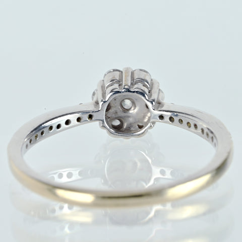 【中古】K18WG DIAMONDダイヤモンドリング D0.35ct 2.0g #11