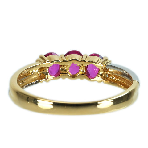 【中古】K18YG/PT950 RUBYルビーリング D0.03ct 2.3g