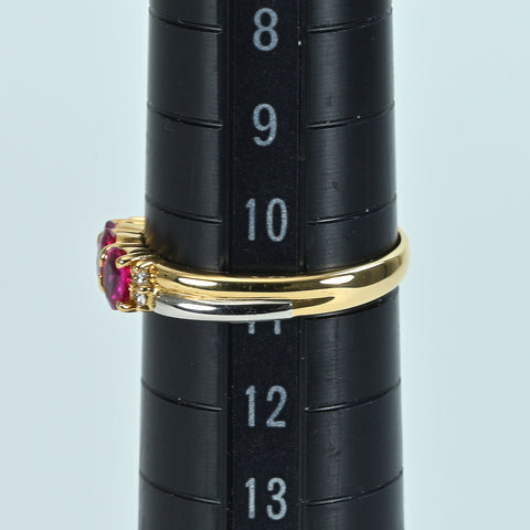 【中古】K18YG/PT950 RUBYルビーリング D0.03ct 2.3g