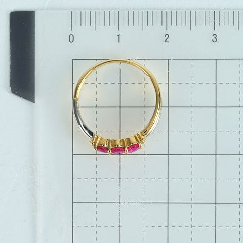 【中古】K18YG/PT950 RUBYルビーリング D0.03ct 2.3g