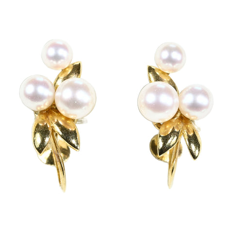 【中古】TASAKI タサキ K18YG AKOYA PEARL EARRINGS アコヤパールイヤリング 4.3mm - 5.9mm 4.5g ONE PRICE