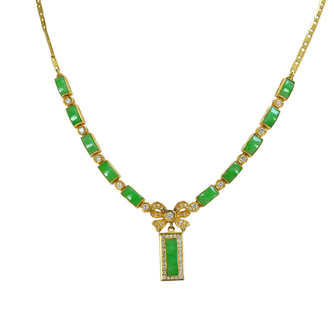 【中古】K18YG JADEITE ヒスイネックレス 15.8g