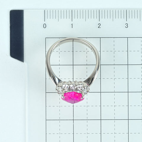 【中古】PT900 RUBYルビーリング RING  R2.32ct D0.70ct CGLソーティング 6.2g #11