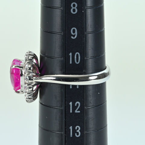 【中古】PT900 RUBYルビーリング RING  R2.32ct D0.70ct CGLソーティング 6.2g #11