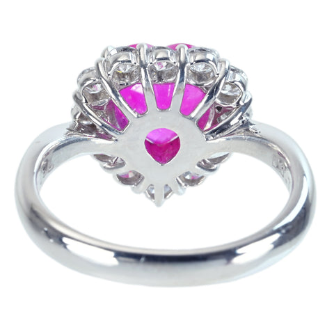 【中古】PT900 RUBYルビーリング RING  R2.32ct D0.70ct CGLソーティング 6.2g #11
