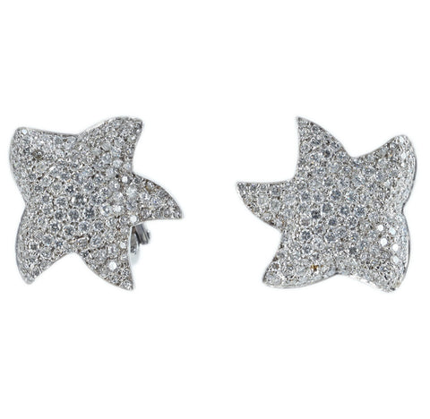 [Pre-owned] K18WG DIAMOND EARRING Diamond earrings and pierced earrings D4.00ct 12.5g 