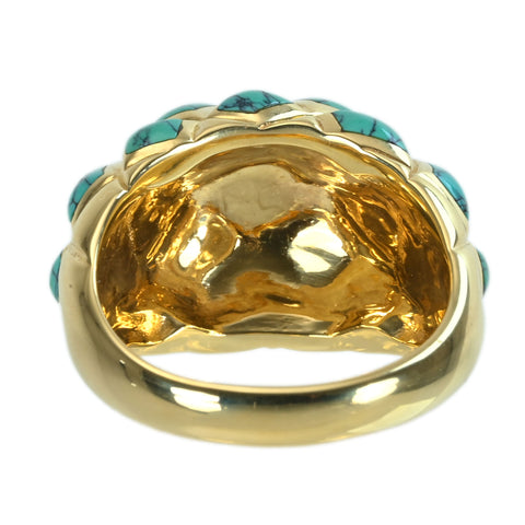 【中古】KABANA K18YG TURQUOISE ターコイズリング 16.5g ONE PRICE 20