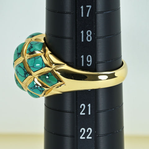 【中古】KABANA K18YG TURQUOISE ターコイズリング 16.5g ONE PRICE 20