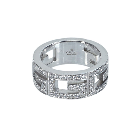 【中古】GUCCI グッチ K18WG DIAMONDダイヤ72P リング 9.0g  #9 ONE PRICE