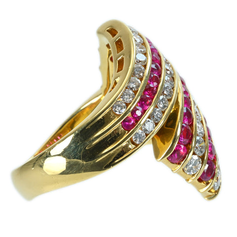 [Pre-owned] 18K Yellow Gold Ruby &amp; Diamond Ring, R2.16ct, D2.29ct, 20.7g, #20 