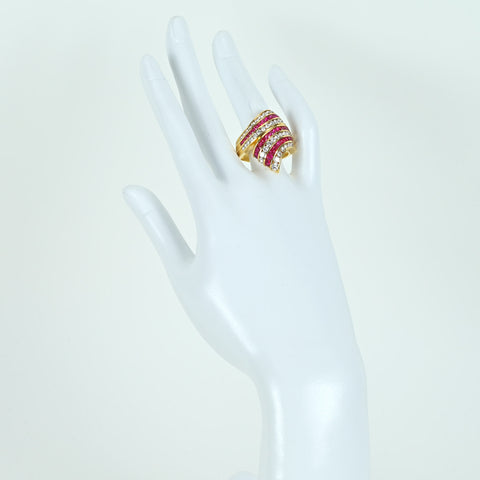 [Pre-owned] 18K Yellow Gold Ruby &amp; Diamond Ring, R2.16ct, D2.29ct, 20.7g, #20 