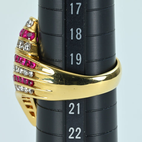[Pre-owned] 18K Yellow Gold Ruby &amp; Diamond Ring, R2.16ct, D2.29ct, 20.7g, #20 