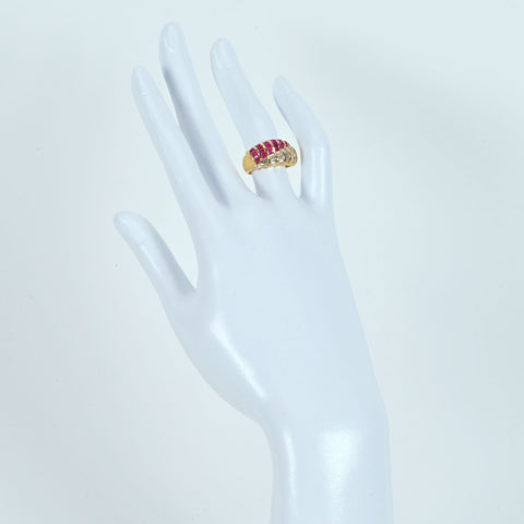 【中古】K18YG RUBYルビー＆ダイヤモンドリング R0.50ct D0.50ct 5.6g #10