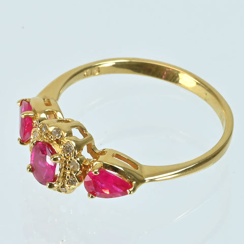 【中古】K18YG RUBYルビーリング R0.62ct D0.05ct 2.0g #6.5