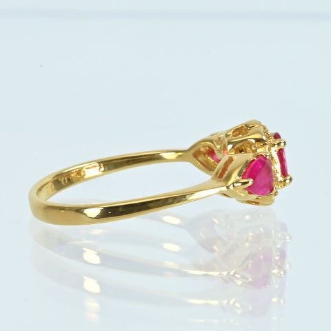 【中古】K18YG RUBYルビーリング R0.62ct D0.05ct 2.0g #6.5