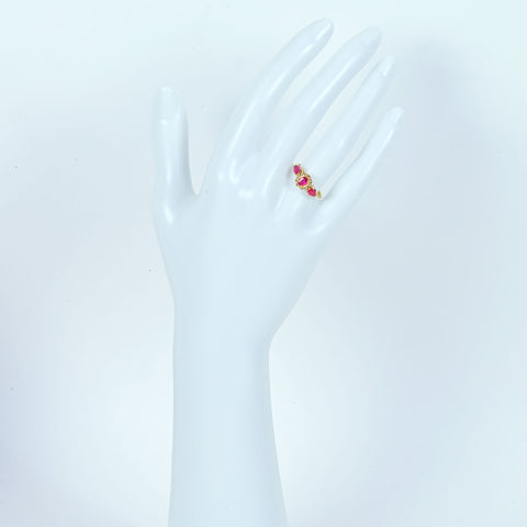 【中古】K18YG RUBYルビーリング R0.62ct D0.05ct 2.0g #6.5