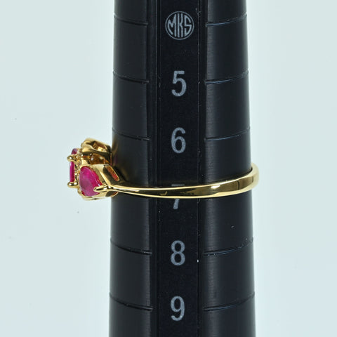 【中古】K18YG RUBYルビーリング R0.62ct D0.05ct 2.0g #6.5