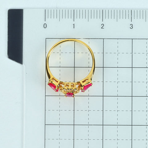 【中古】K18YG RUBYルビーリング R0.62ct D0.05ct 2.0g #6.5