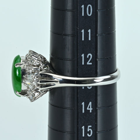 【中古】PT900 JADEITE ヒスイリング J1.83ct D0.44ct 7.0g #13