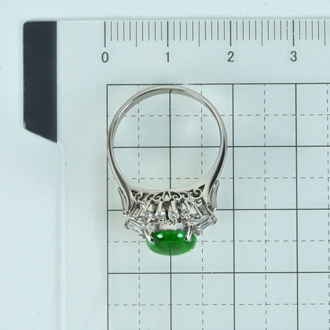 【中古】PT900 JADEITE ヒスイリング J1.83ct D0.44ct 7.0g #13