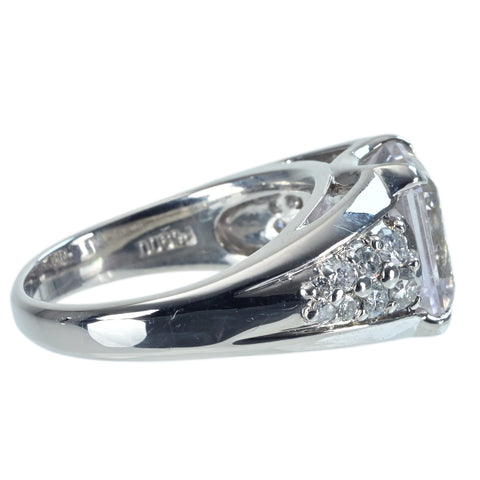 【中古】PT900 SPODUMENE クンツァイトリング 4.36ct D0.51ct 11.7g #14