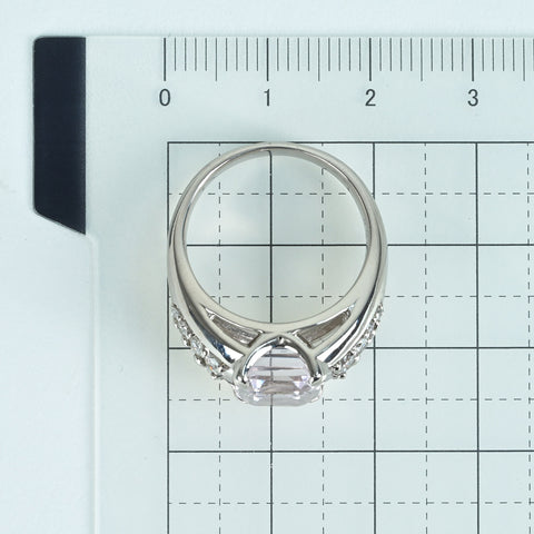 【中古】PT900 SPODUMENE クンツァイトリング 4.36ct D0.51ct 11.7g #14