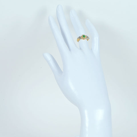 【中古】K18/PT900 EMERALD エメラルドリング 3.0g #9