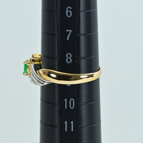 【中古】K18/PT900 EMERALD エメラルドリング 3.0g #9