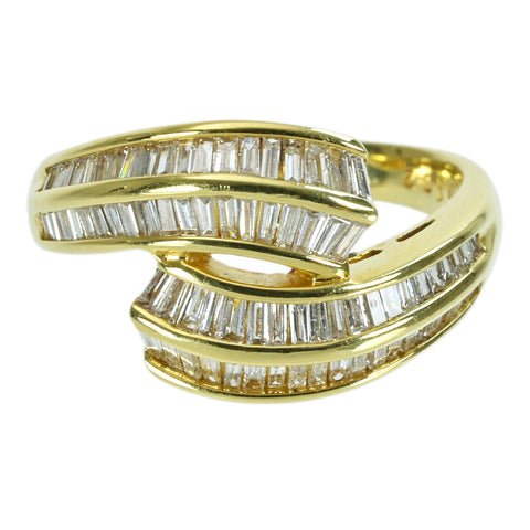 【中古】K18 DIAMONDダイヤモンドリング D1.02ct 6.3g #15.5