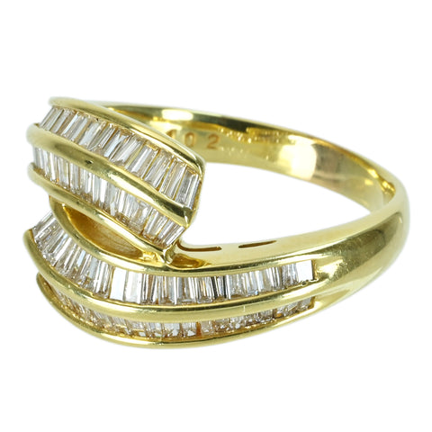 【中古】K18 DIAMONDダイヤモンドリング D1.02ct 6.3g #15.5