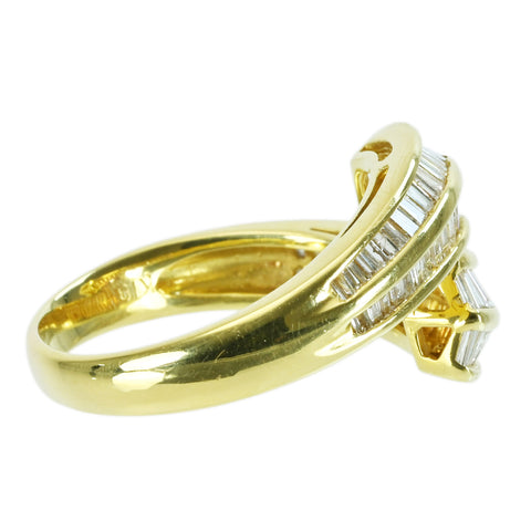 【中古】K18 DIAMONDダイヤモンドリング D1.02ct 6.3g #15.5