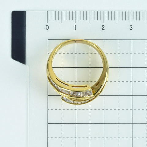 【中古】K18 DIAMONDダイヤモンドリング D1.02ct 6.3g #15.5