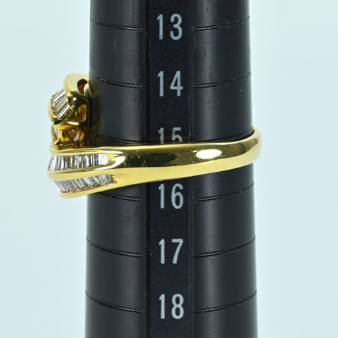 【中古】K18 DIAMONDダイヤモンドリング D1.02ct 6.3g #15.5