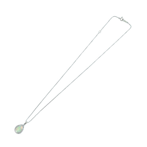 PT850/PT900 OPAL オパールペンダントネックレス OP0.98ct D0.22ct ソーティング 5.9g
