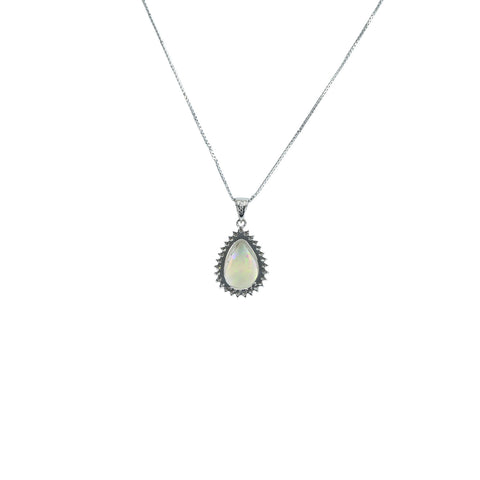 PT850/PT900 OPAL オパールペンダントネックレス OP0.98ct D0.22ct ソーティング 5.9g